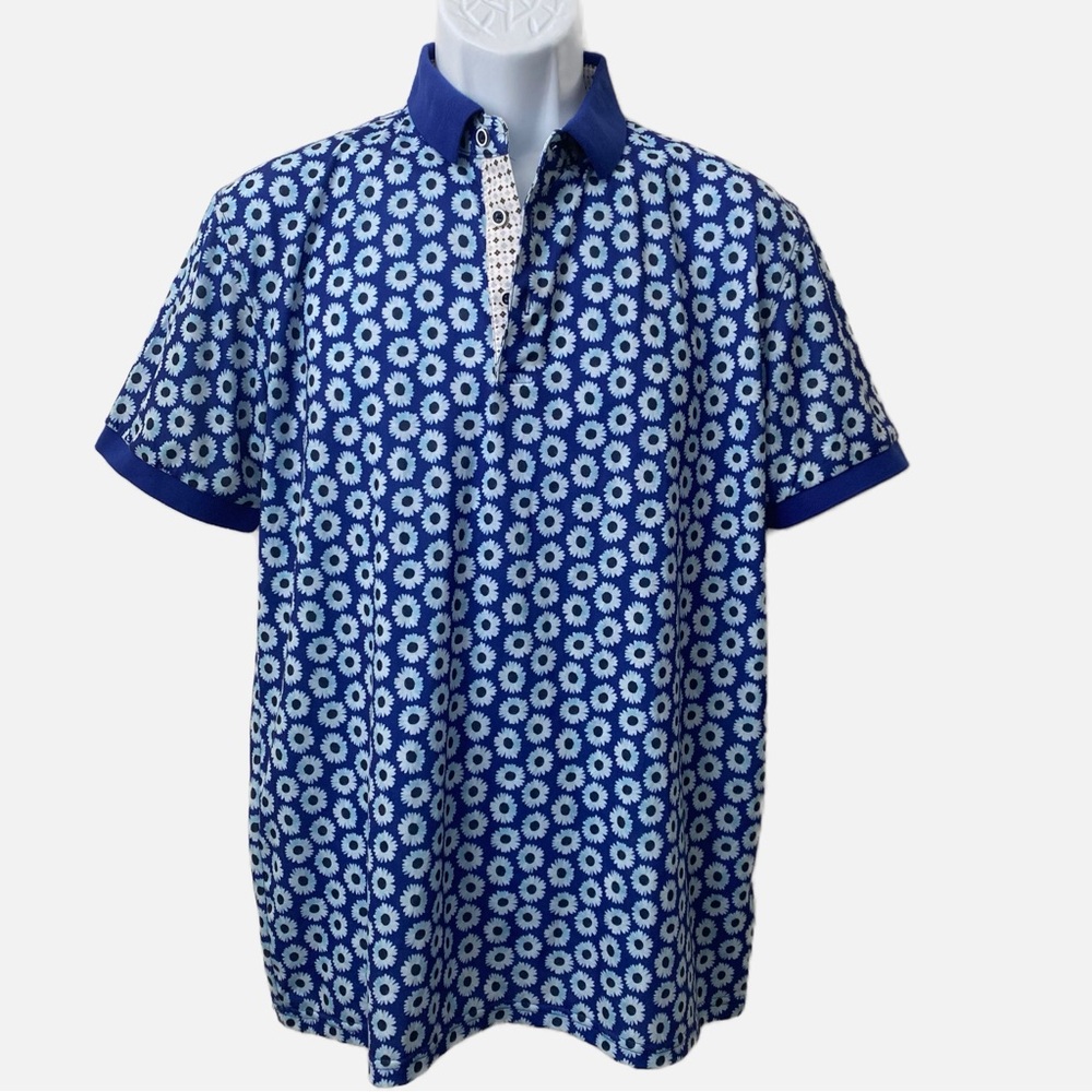 Mayamera, Men’s Short Sleeve Polo Daisy Pattern Golf